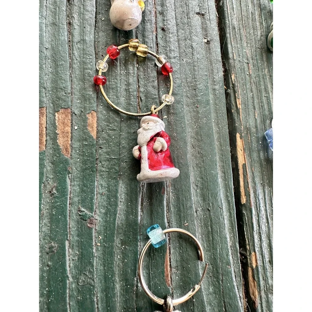 Wine Glass Charms Drink‎ Beverage Markers Christmas Holiday Theme Set of 9